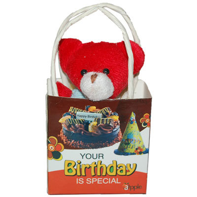 "Birthday Teddy With Bag -1267-code002 - Click here to View more details about this Product